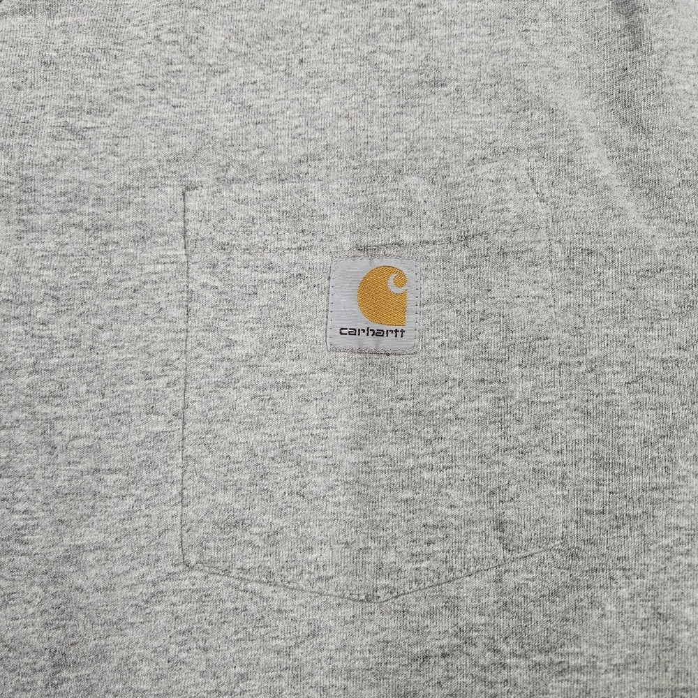 Carhartt Loose Fit Long Sleeve Henley Shirt Mens 2XL Tall Gray Workwear Pocket T - Picture 5 of 10
